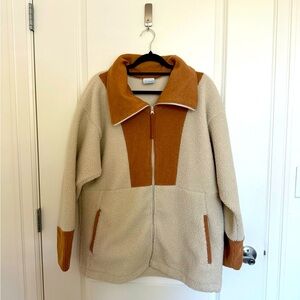 Columbia Tan and Cream Zip-Up Jacket